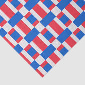 Rood wit en blauw, vergrendelde kleurenafdrukken tissuepapier (Detail)