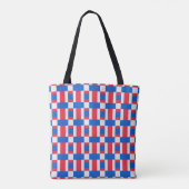 Rood wit en blauw, vergrendelde kleurenafdrukken tote bag (Achterkant)