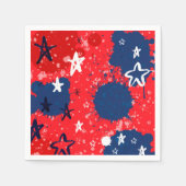 Rood, wit en blauw Verspreide sterren Servet (Voorkant)