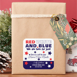 Rood, Wit en Blauw Verwijzing Gift Labels - Zakeli
