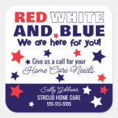 Rood, Wit en Blauw Verwijzing Gift Labels - Zakeli (Voorkant)