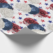 Rood Wit en Blauw Vier Juli Bloemstuk Cadeaupapier (Hoek)