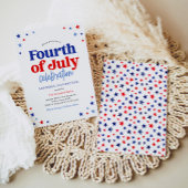 Rood Wit en Blauw Vier Juli Feest Kaart