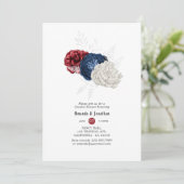 Rood Wit en Blauw Vier Juli Koppel Borrel Kaart (Staand voorkant)