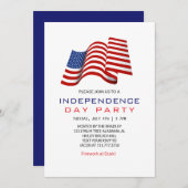 Rood Wit en Blauw Vier Juli Onafhankelijkheidsdag Kaart (Voorkant / Achterkant)