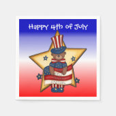 Rood wit en blauw Vierde Beer van juli luiers Servet (Voorkant)