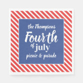 Rood wit en blauw vierde juli Custom Servet (Voorkant)