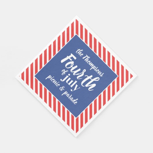 Rood wit en blauw vierde juli Custom Servet (Hoek)