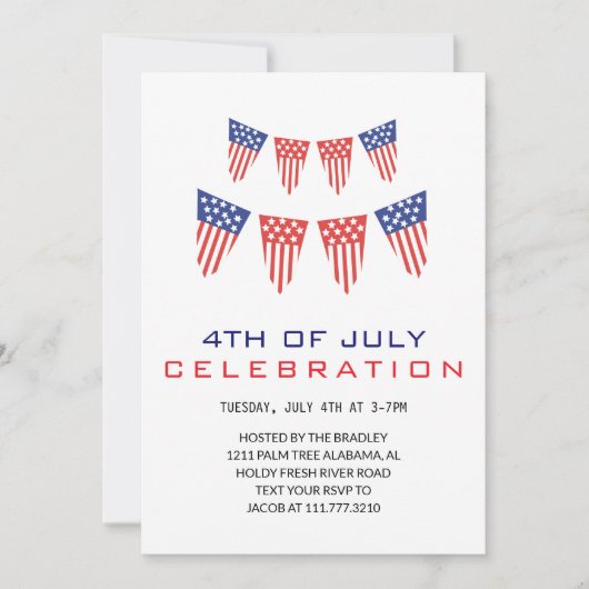 Rood wit en blauw vierde juli Onafhankelijkheidsda Kaart (Voorkant)