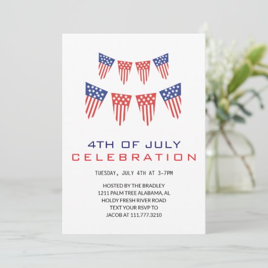 Rood wit en blauw vierde juli Onafhankelijkheidsda Kaart (Staand voorkant)