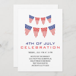 Rood wit en blauw vierde juli Onafhankelijkheidsda Kaart