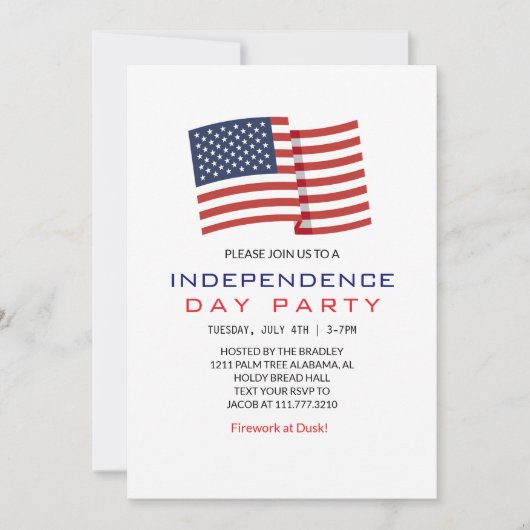 Rood wit en blauw vierde juli Onafhankelijkheidsda Kaart (Voorkant)