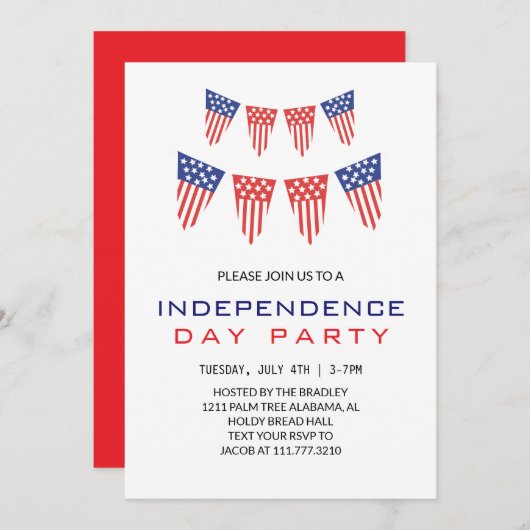 Rood wit en blauw vierde juli Onafhankelijkheidsda Kaart (Voorkant / Achterkant)