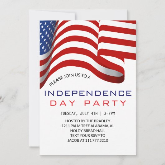 Rood wit en blauw vierde juli Onafhankelijkheidsda Kaart (Voorkant)