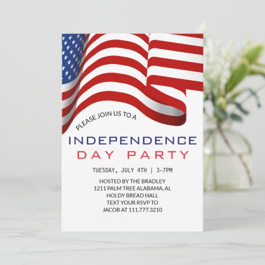 Rood wit en blauw vierde juli Onafhankelijkheidsda Kaart (Staand voorkant)