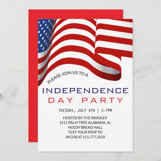 Rood wit en blauw vierde juli Onafhankelijkheidsda Kaart (Voorkant / Achterkant)