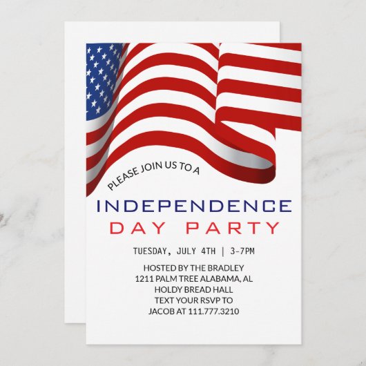 Rood wit en blauw vierde juli Onafhankelijkheidsda Kaart (Voorkant / Achterkant)