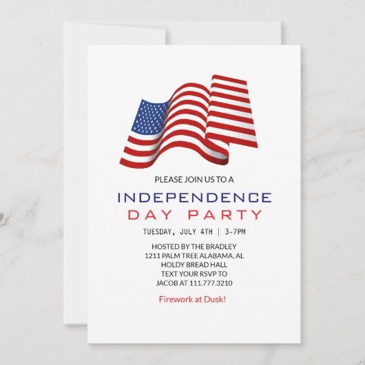 Rood wit en blauw vierde juli Onafhankelijkheidsda Kaart (Voorkant)