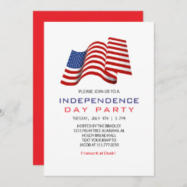 Rood wit en blauw vierde juli Onafhankelijkheidsda Kaart