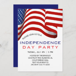 Rood wit en blauw vierde juli Onafhankelijkheidsda Kaart