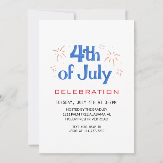 Rood wit en blauw vierde juli Onafhankelijkheidsda Kaart (Voorkant)