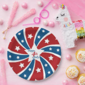 Rood Wit En Blauw Vierde Juli Sterren Strepen Papieren Bordje (Feest)