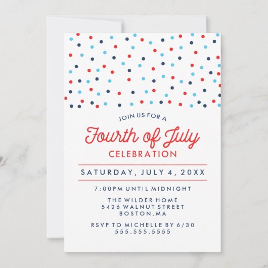 Rood wit en blauw | Vierde juli viering Kaart (Voorkant)