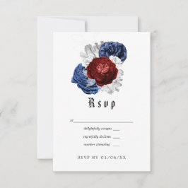 Rood Wit en Blauw Vierde Juli Wedding RSVP Kaartje