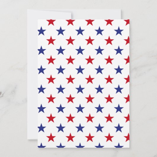 Rood Wit en Blauw Vierde Juli Wedding Save The Date (Achterkant)