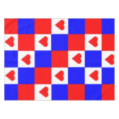 Rood, wit en blauw vierkant met rood hart tafelkleed (Voorkant (Horizontaal))