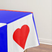 Rood, wit en blauw vierkant met rood hart tafelkleed (Voorbeeld)