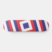 Rood wit en blauw vierkant skateboard (Horizontaal)