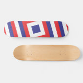 Rood wit en blauw vierkant skateboard (Horizontaal)
