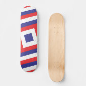 Rood wit en blauw vierkant skateboard (Voorkant)