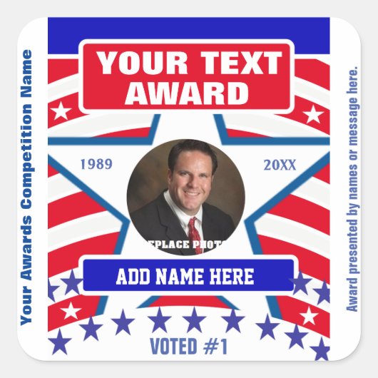 Rood, wit en blauw vierkante sticker (Voorkant)