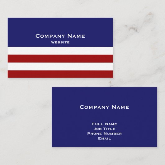 Rood, wit en blauw Visitekaartje (Voorkant / Achterkant)