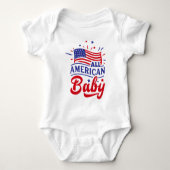 Rood wit en blauw Vlag Amerikaans Baby Bodysuit (Voorkant)