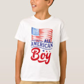 Rood wit en blauw vlaggen Al American Boy T-Shirt (Voorkant)