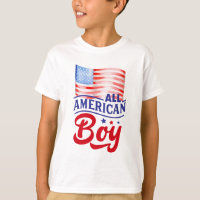 Rood wit en blauw vlaggen Al American Boy T-Shirt