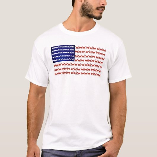 Rood wit en blauw vlagkatten patriottisch man t-sh t-shirt (Voorkant)
