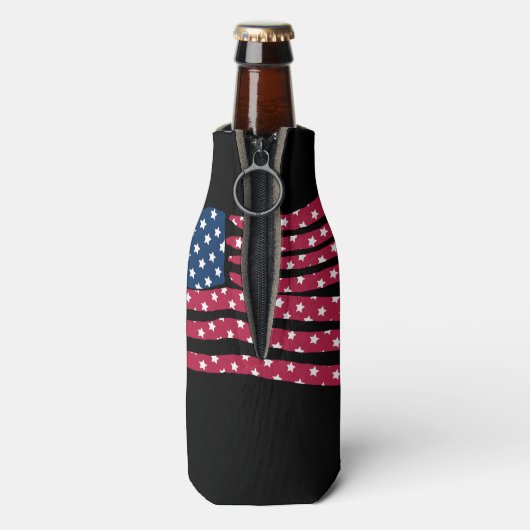 Rood wit en blauw vlagontwerp flesjeskoeler (Fles Achterkant)