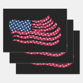 Rood wit en blauw vlagontwerp inpakpapier vel