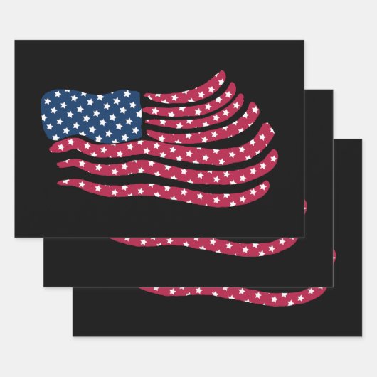 Rood wit en blauw vlagontwerp inpakpapier vel (Set)