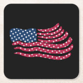 Rood wit en blauw vlagontwerp kartonnen onderzetters (Voorkant)