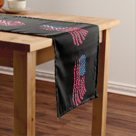 Rood wit en blauw vlagontwerp korte tafelloper