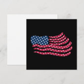 Rood wit en blauw vlagontwerp notitiekaartje (Voorkant / Achterkant)