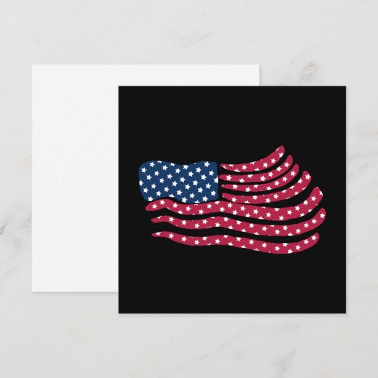 Rood wit en blauw vlagontwerp notitiekaartje (Voorkant / Achterkant)