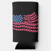 Rood wit en blauw vlagontwerp seltzer blikjeskoeler (Achterkant)