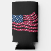 Rood wit en blauw vlagontwerp seltzer blikjeskoeler (Voorkant)