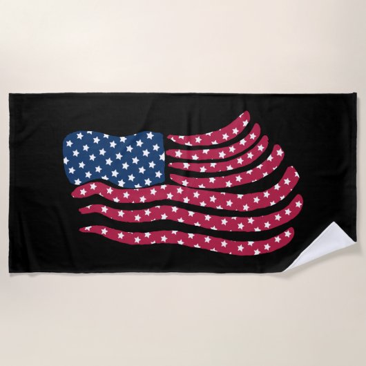 Rood wit en blauw vlagontwerp strandlaken (Voorkant)